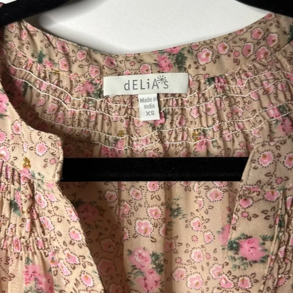 y2k delias pink floral sheer dress - Picture 3 of 7